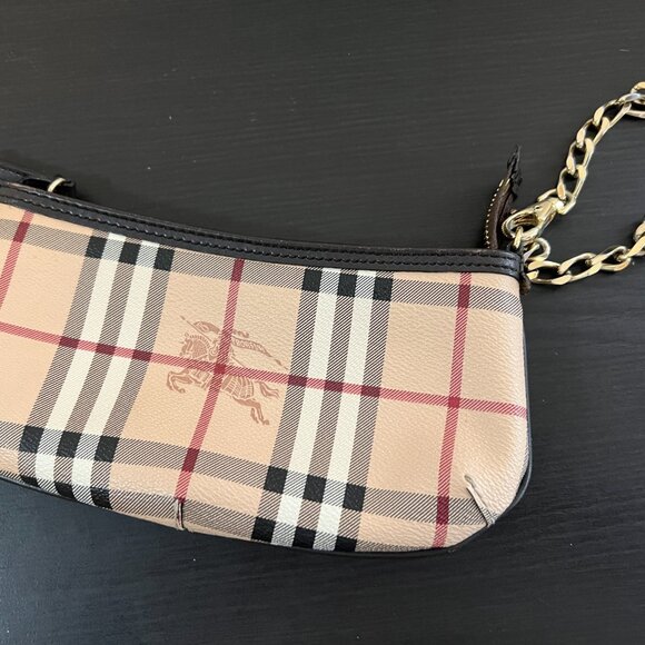 Burberry Haymarket check Clara chain wristlet/shoulder bag, EUC - Picture 3 of 10